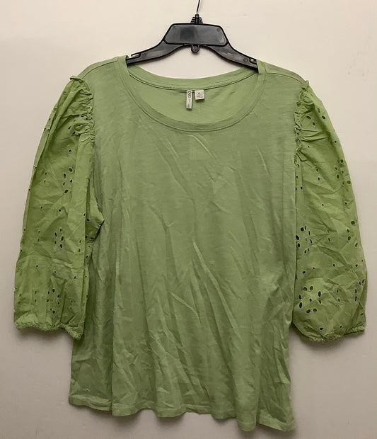 Top Long Sleeve By Cato In Green, Size: Xl