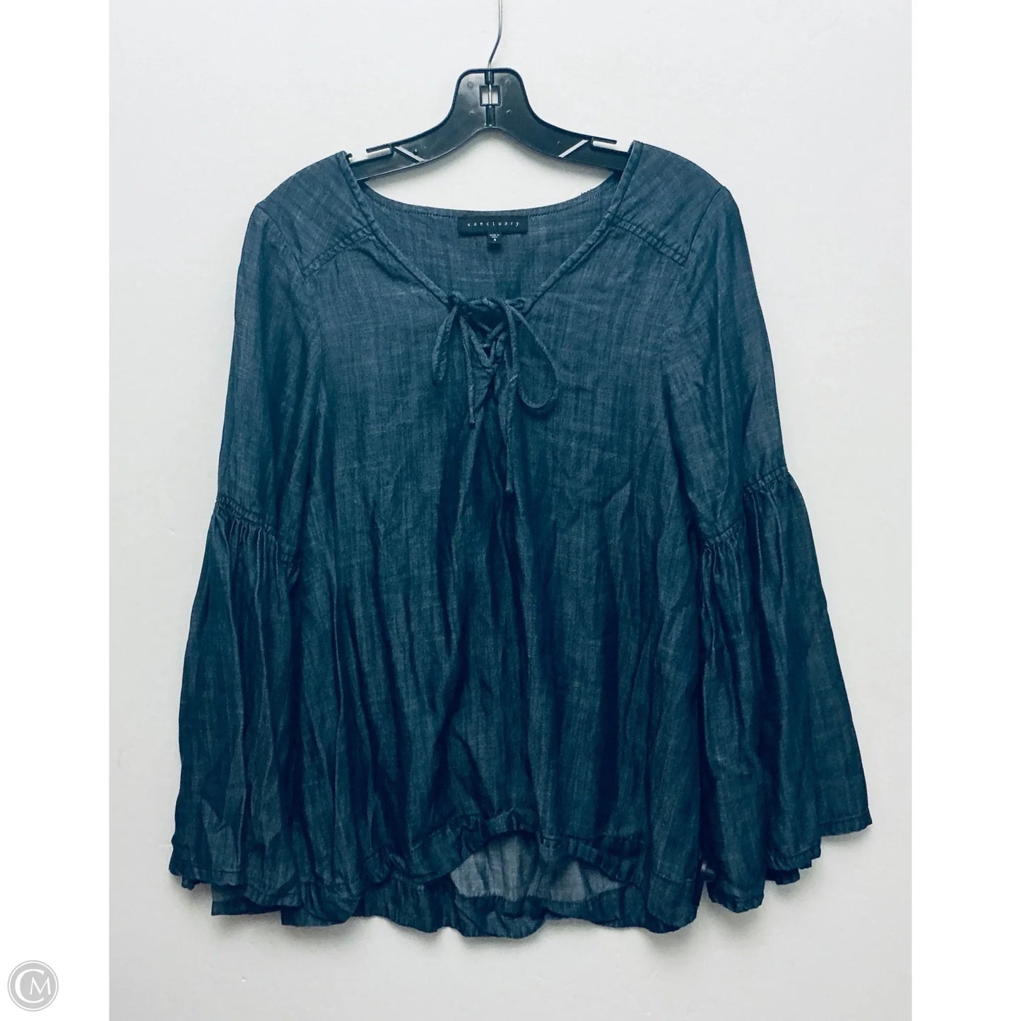 Top Long Sleeve By Sanctuary In Blue Denim, Size: S
