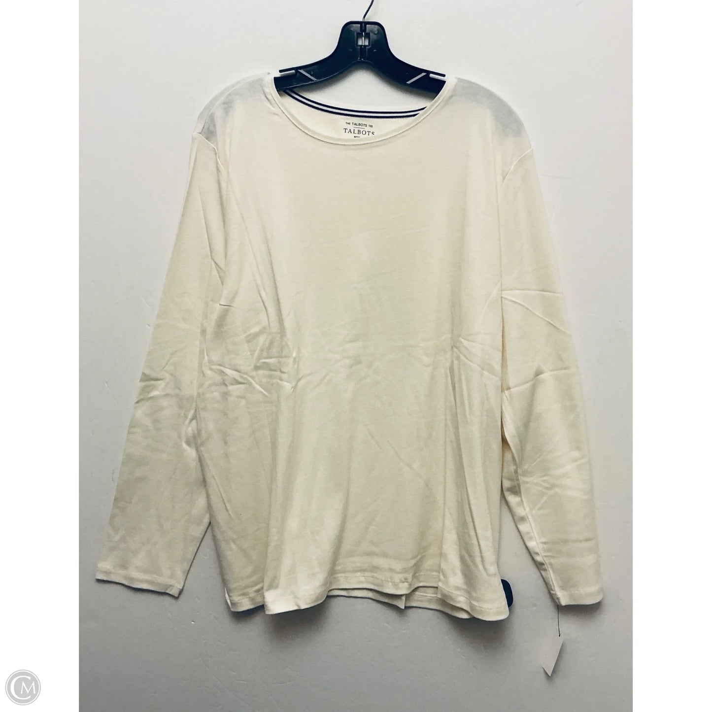Top Long Sleeve Basic By Talbots In Cream, Size: 3x