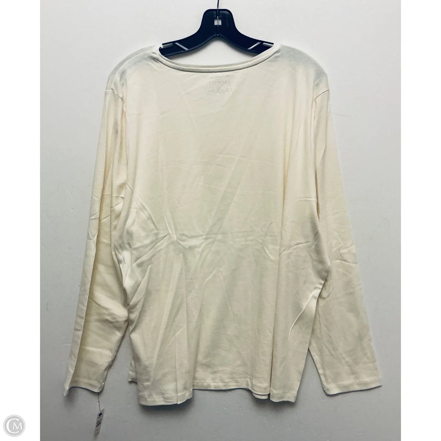 Top Long Sleeve Basic By Talbots In Cream, Size: 3x