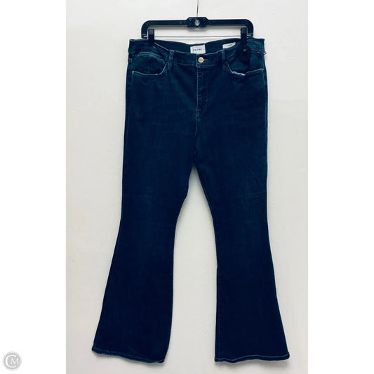 Jeans Flared By Frame In Blue Denim, Size: 16