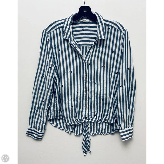 Top Long Sleeve By Beachlunchlounge In Striped Pattern, Size: M