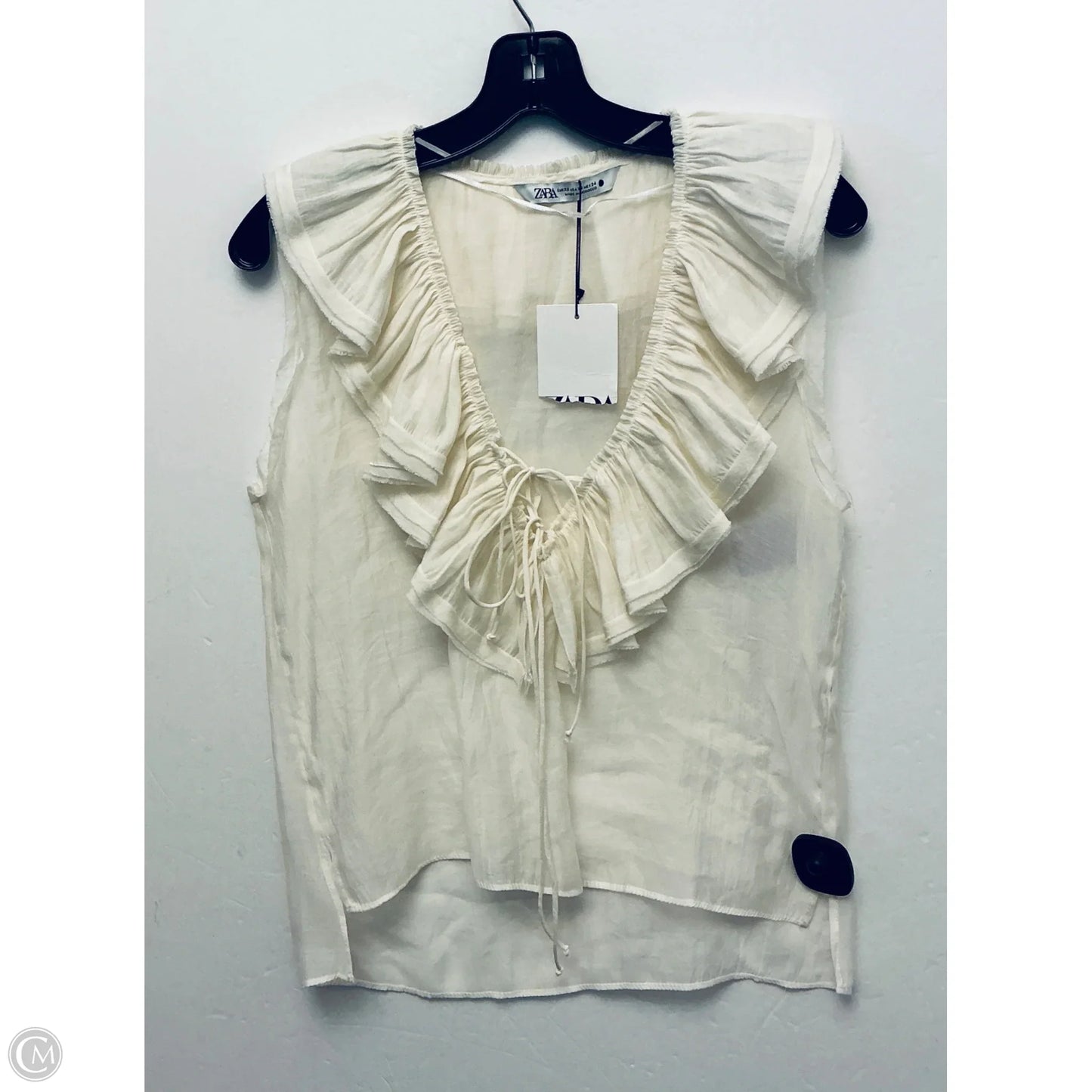 Top Sleeveless By Zara In Cream, Size: Xs