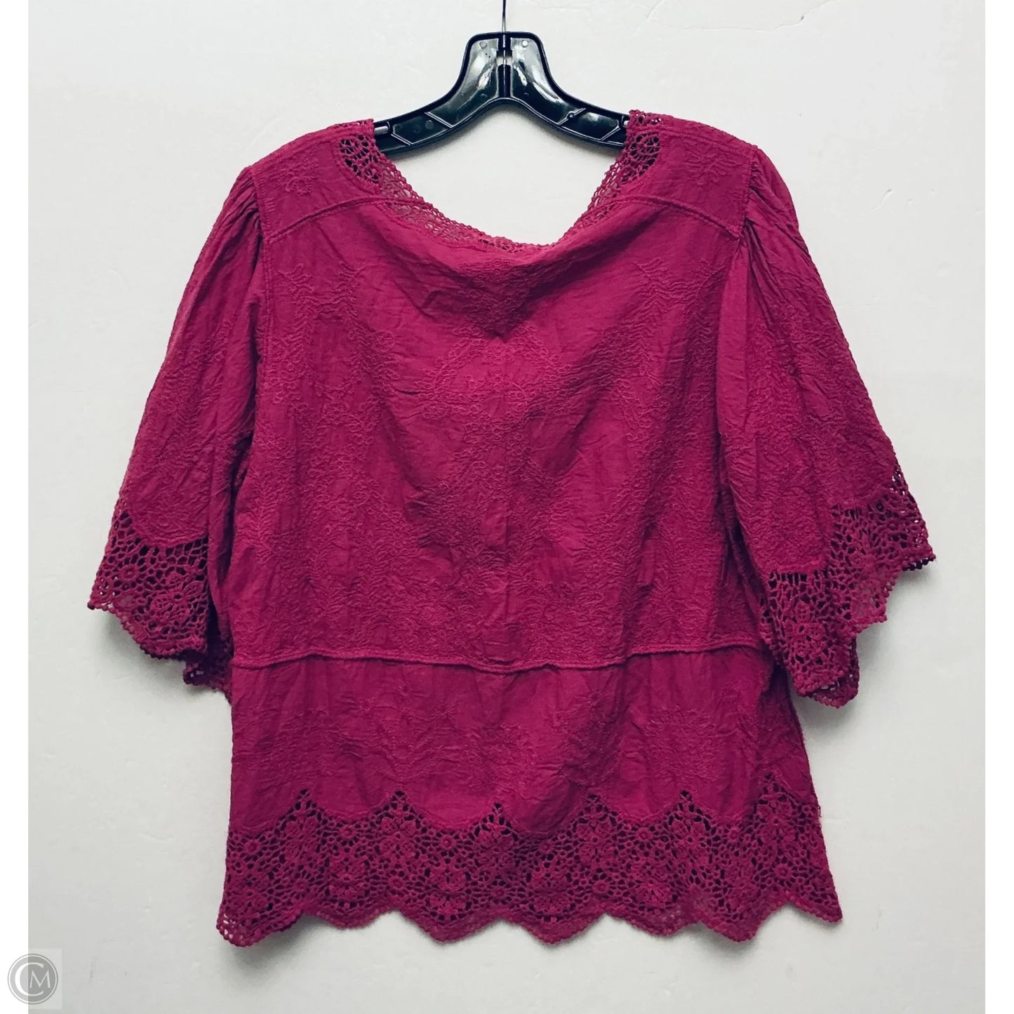 Top Short Sleeve By Democracy In Purple, Size: L