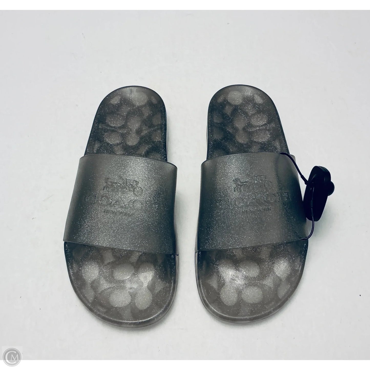 Sandals Designer By Coach In Silver, Size: 8