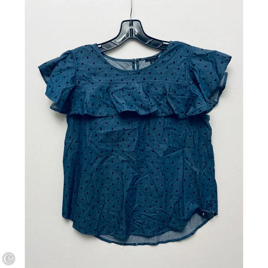Top Short Sleeve By Ann Taylor In Blue, Size: M