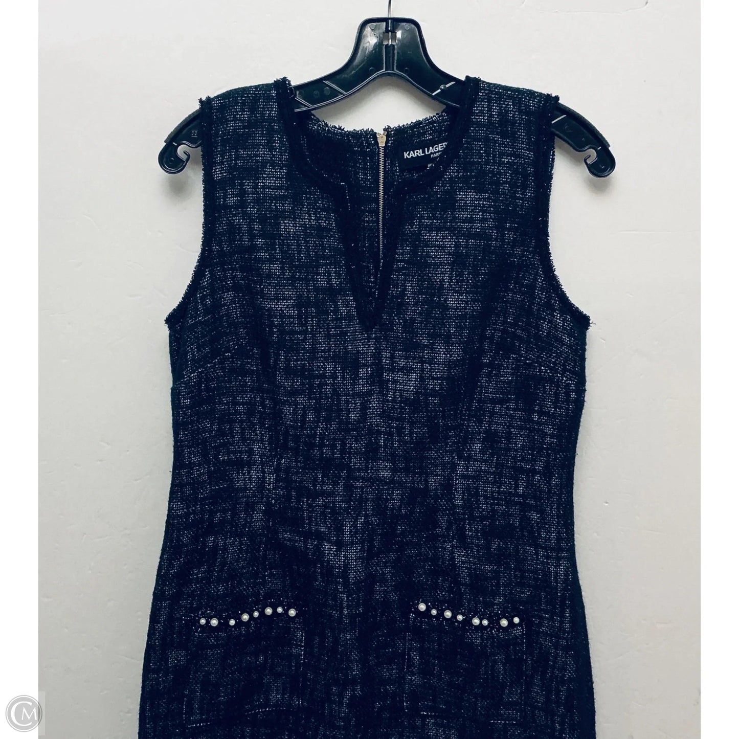 Dress Designer By Karl Lagerfeld In Black, Size: L