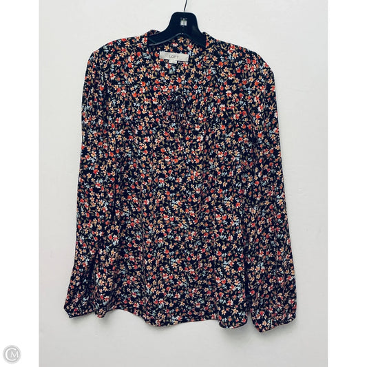 Top Long Sleeve By Loft In Floral Print, Size: L