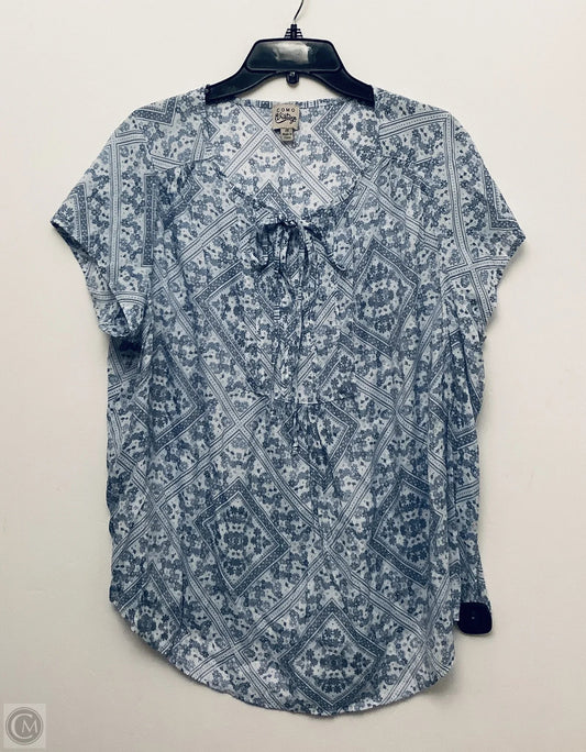 Top Short Sleeve By Como Vintage In Blue, Size: 2x