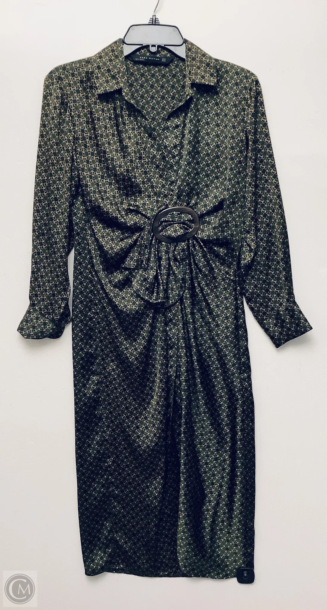 Dress Casual Midi By Zara Women In Green, Size: Xs