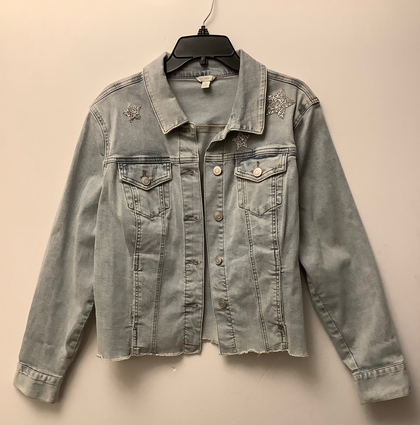 Jacket Denim By Clothes Mentor In Navy, Size: L