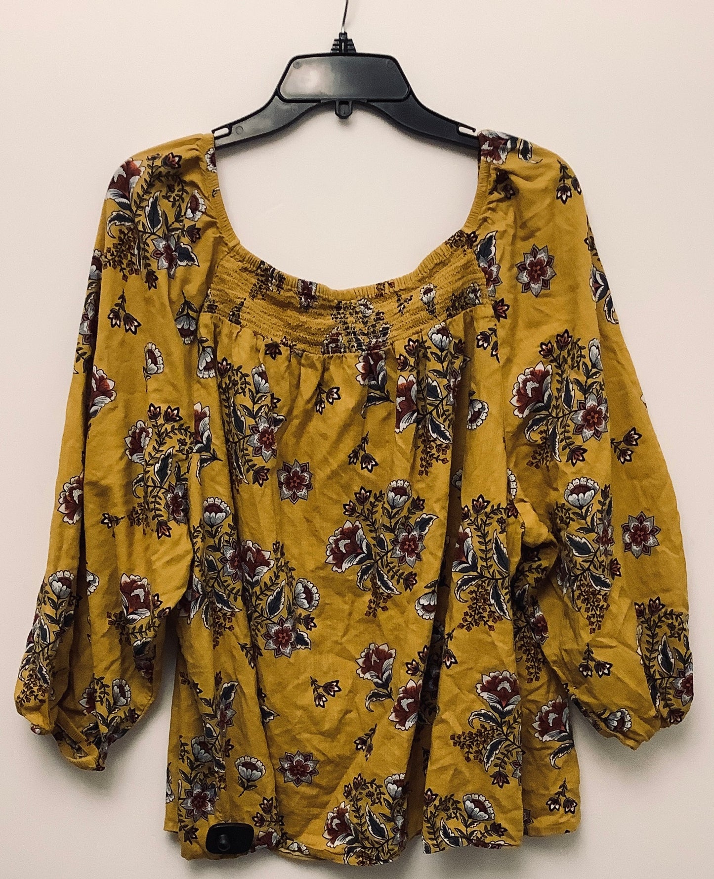 Top Long Sleeve By St Johns Bay In Yellow, Size: 3x