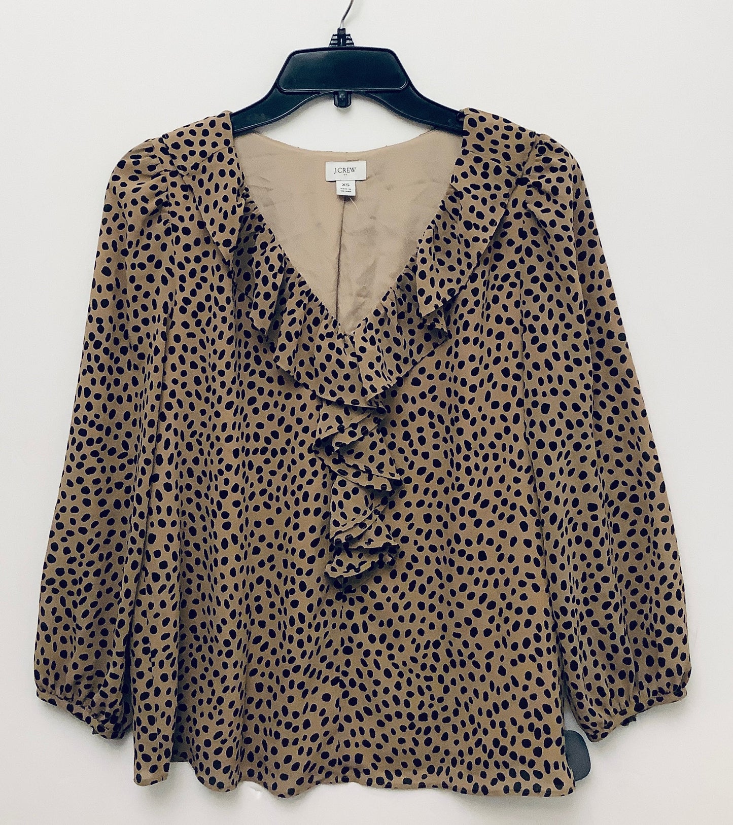 Top 3/4 Sleeve By J. Crew In Polkadot Pattern, Size: Xs