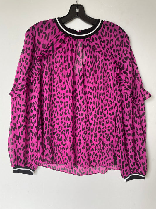 Animal Print Top Long Sleeve Rachel Roy, Size Xl