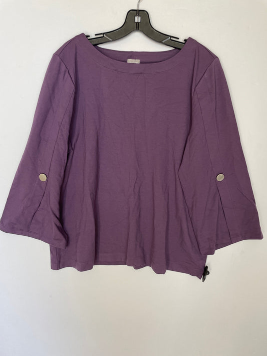 Top Short Sleeve By Chicos In Purple, Size: Xl