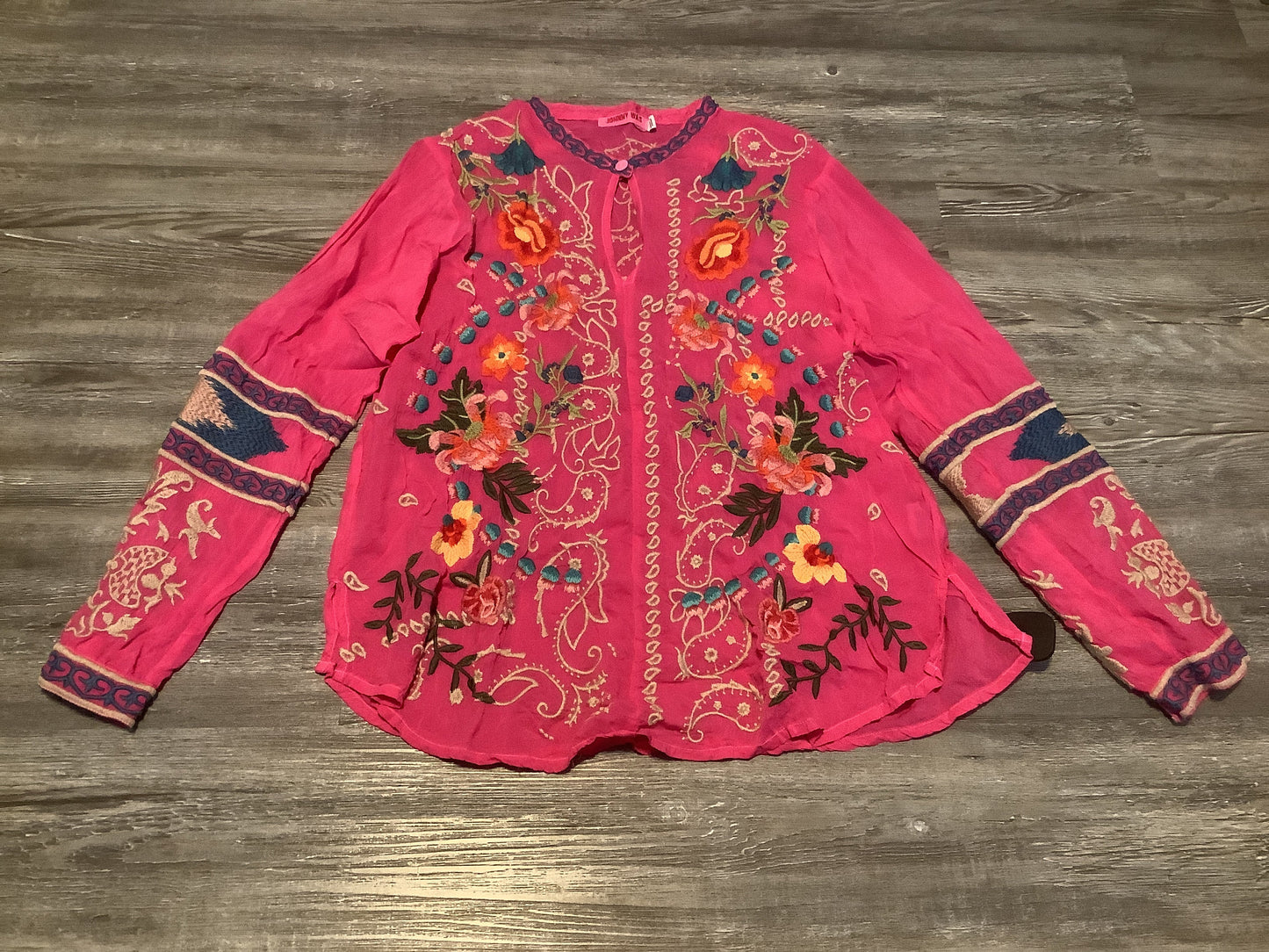 Pink Top Long Sleeve Johnny Was, Size S