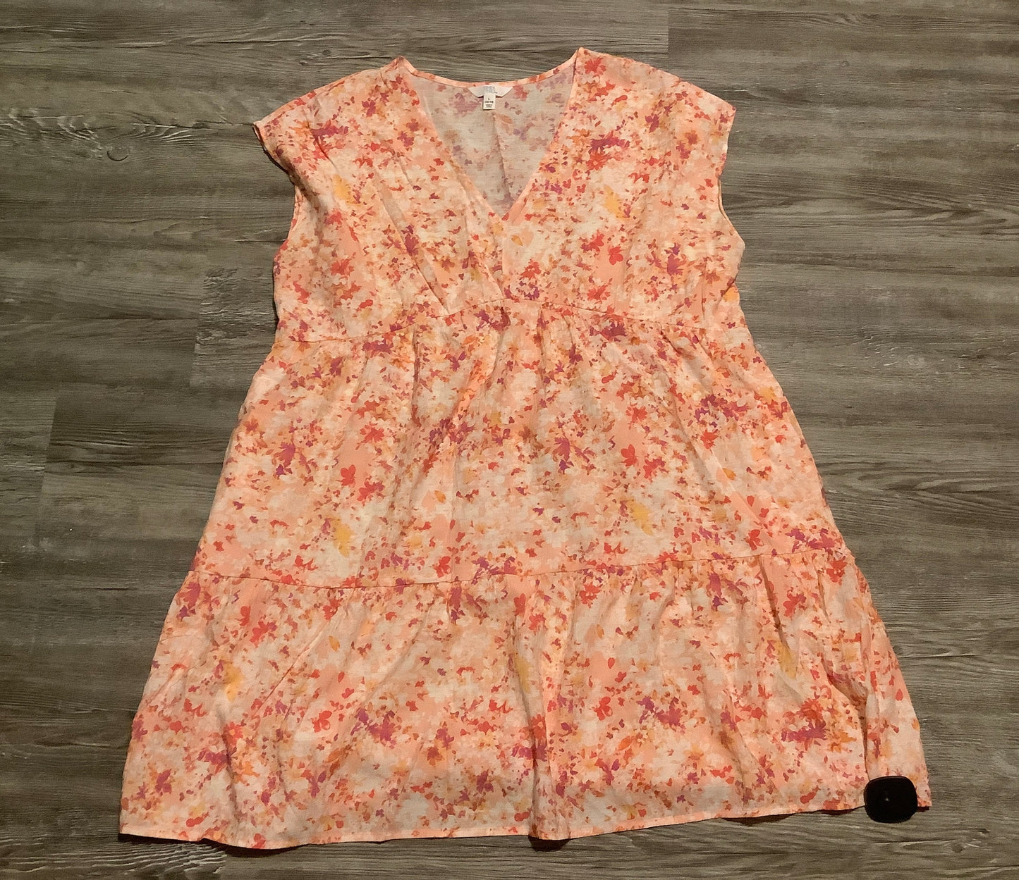 Pink Dress Casual Short Time And Tru, Size L