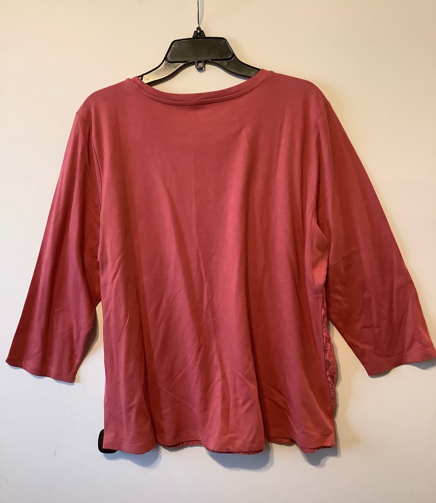 Top Short Sleeve By Laura Scott In Pink, Size: Xxl