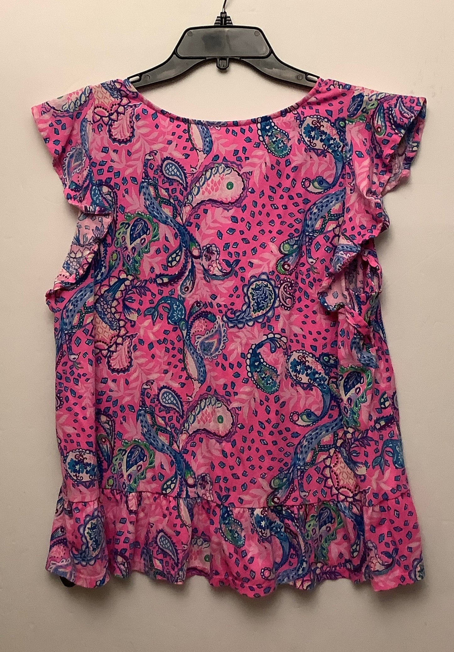 Top Short Sleeve Designer By Lilly Pulitzer In Pink, Size: L