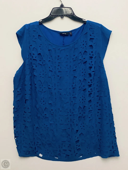 Top Short Sleeve By Apt 9 In Blue, Size: 2x