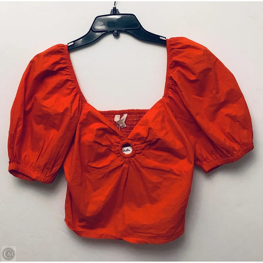 Top Short Sleeve By Cmf In Orange, Size: M