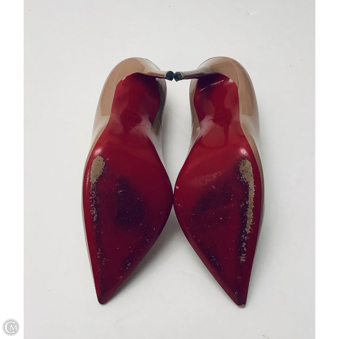 Shoes Luxury Designer By Christian Louboutin In Tan, Size: 7