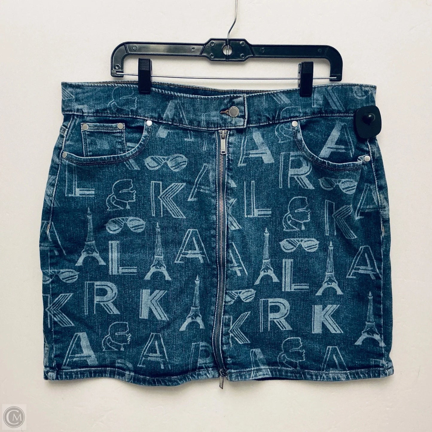 Skirt Designer By Karl Lagerfeld In Blue, Size: 16