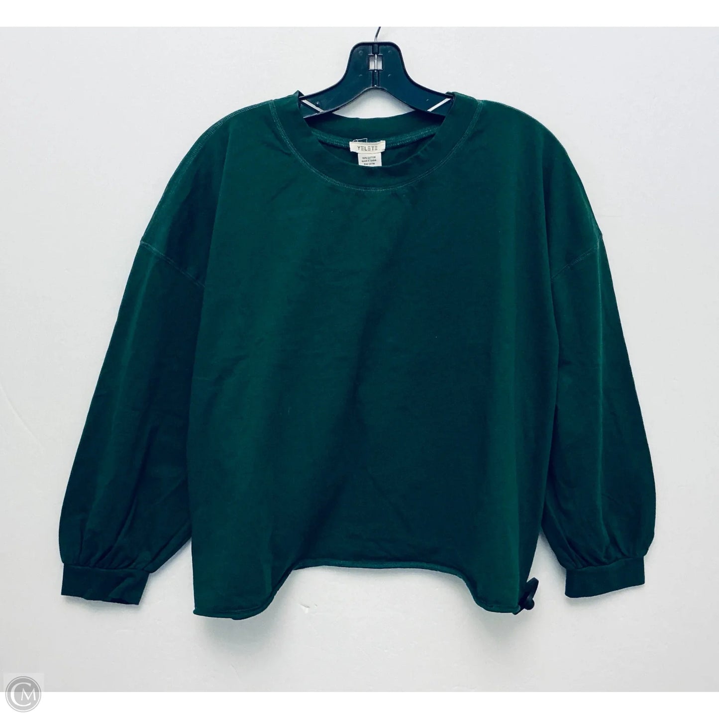 Top Long Sleeve Basic By Yelete In Green, Size: S