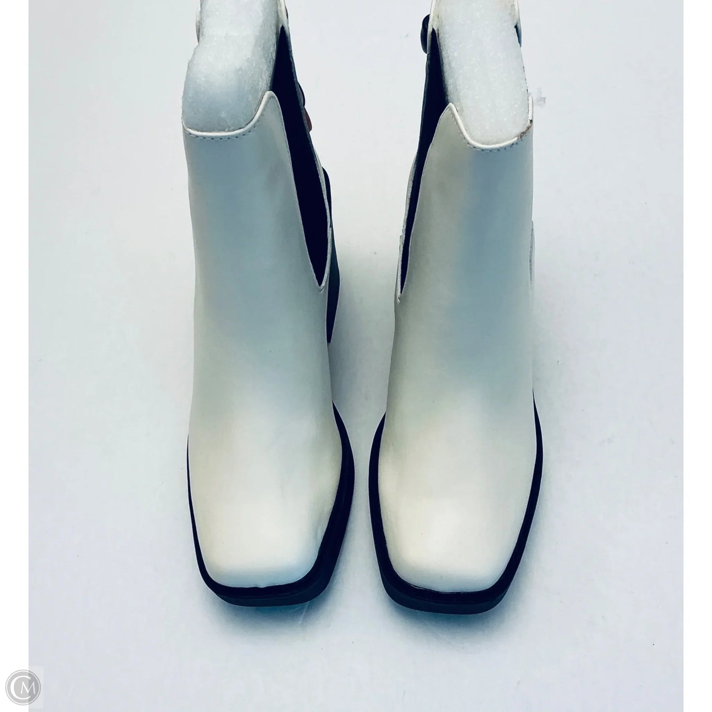 Boots Ankle Heels By Mia In Black & White, Size: 6.5