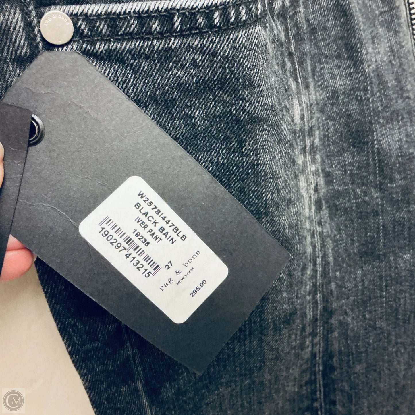 Jeans Straight By Rag And Bone In Grey Denim, Size: 4