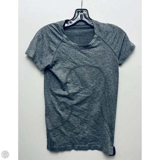 Athletic Top Short Sleeve By Lululemon In Grey, Size: 6