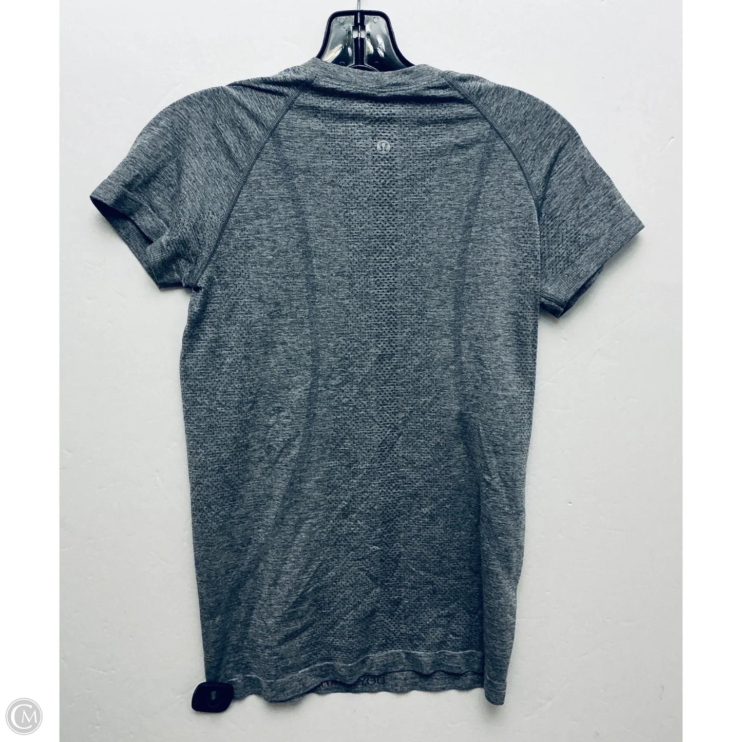 Athletic Top Short Sleeve By Lululemon In Grey, Size: 6
