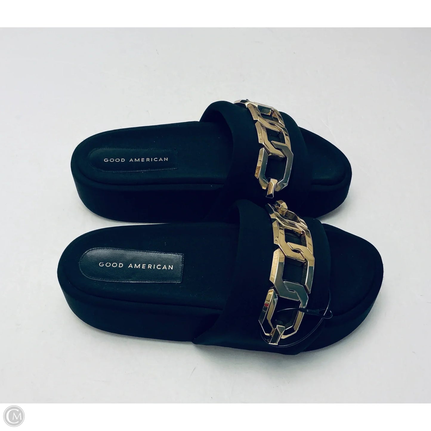 Sandals Heels Wedge By Good American In Black, Size: 8.5