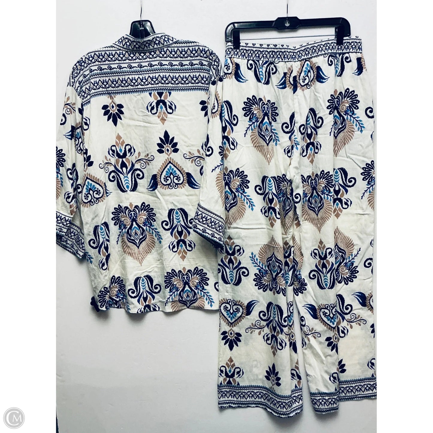 Pants Set 2pc By Cme In Blue & White, Size: Xxl