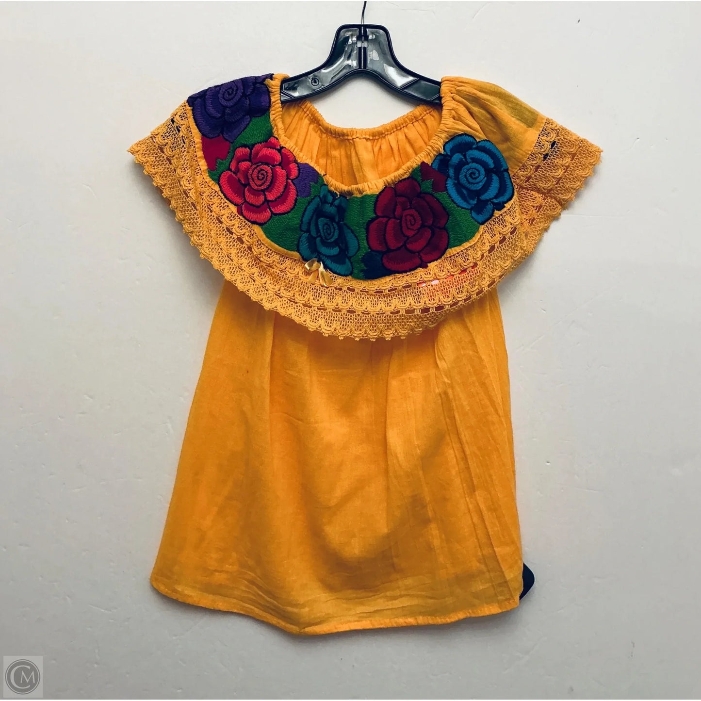 Top Short Sleeve Basic By Cmf In Yellow, Size: L