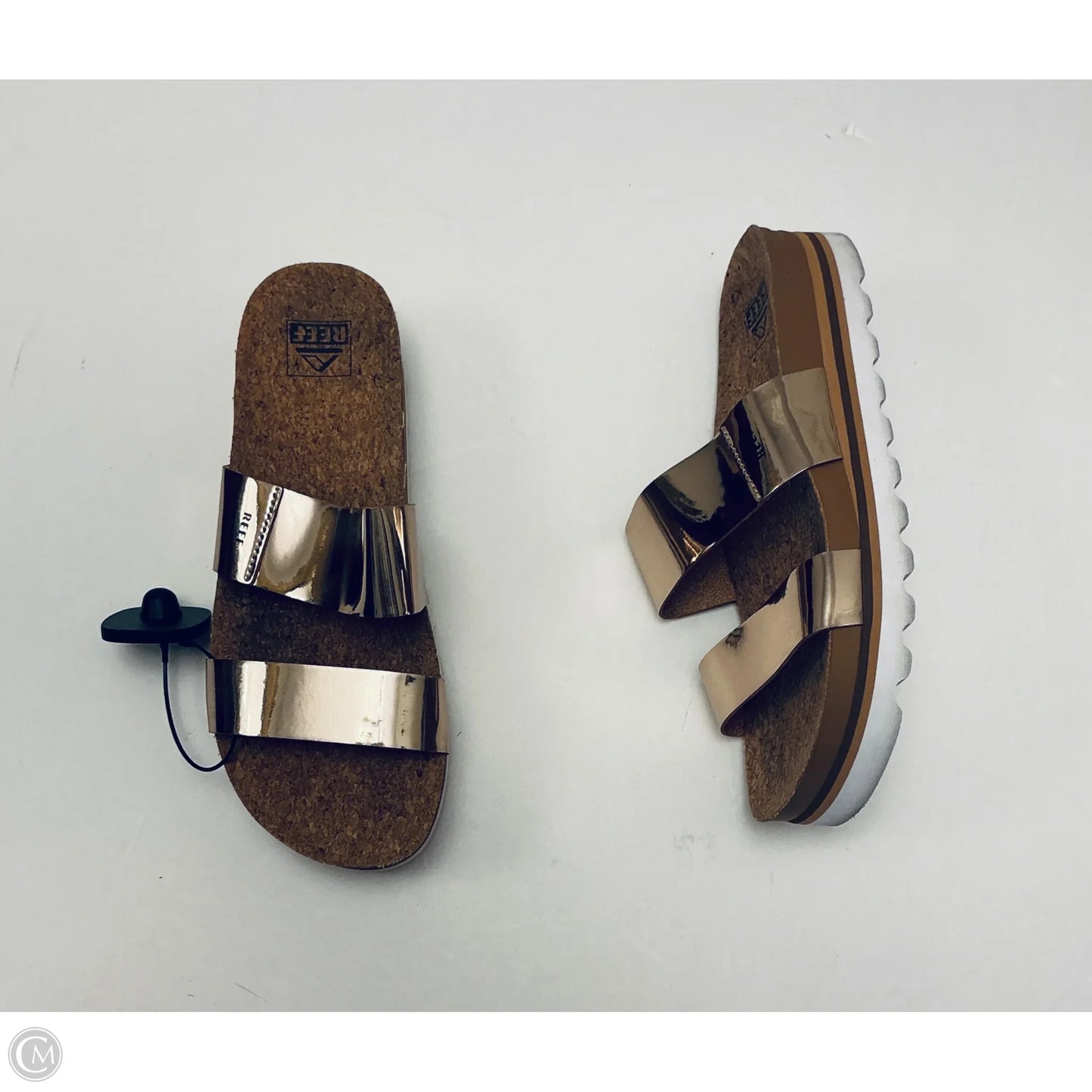 Sandals Heels Block By Reef In Gold, Size: 9