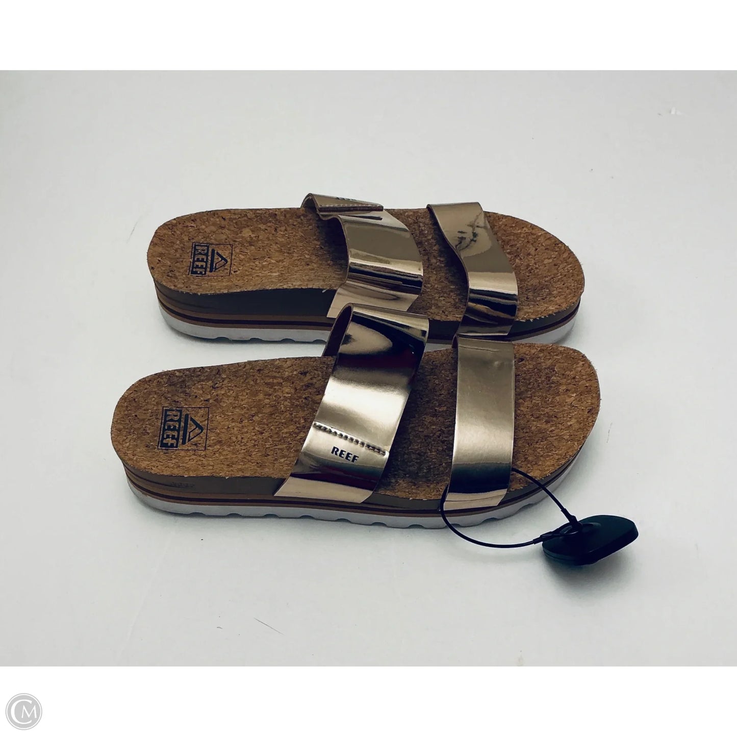 Sandals Heels Block By Reef In Gold, Size: 9