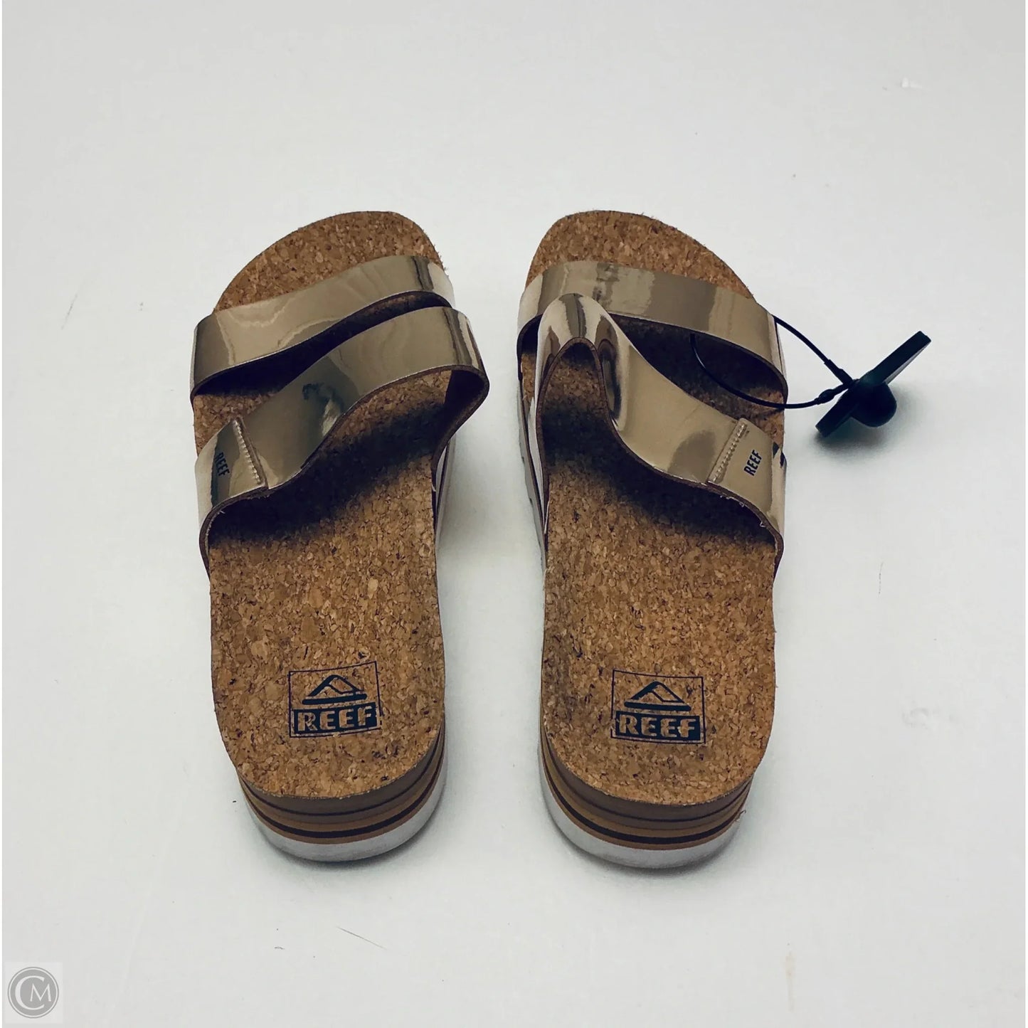 Sandals Heels Block By Reef In Gold, Size: 9