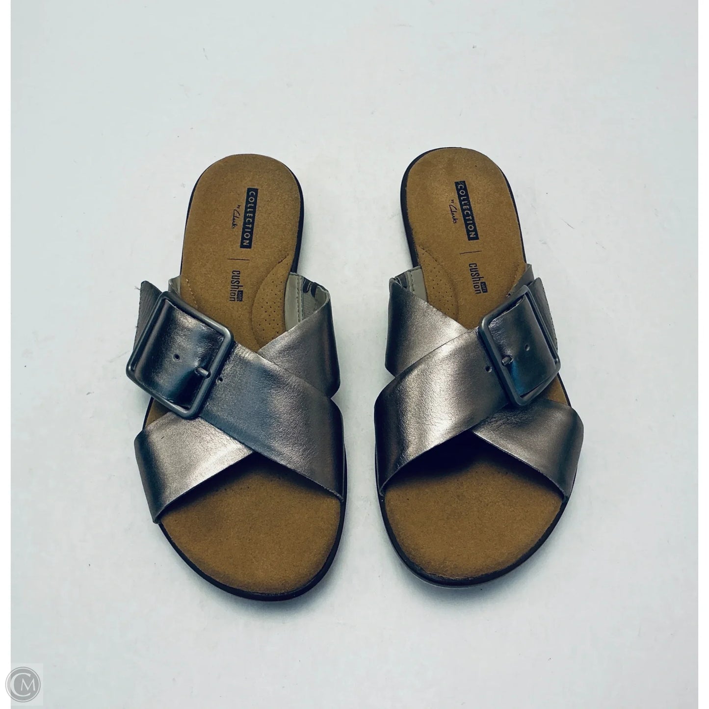 Sandals Flats By Clarks In Grey, Size: 8.5