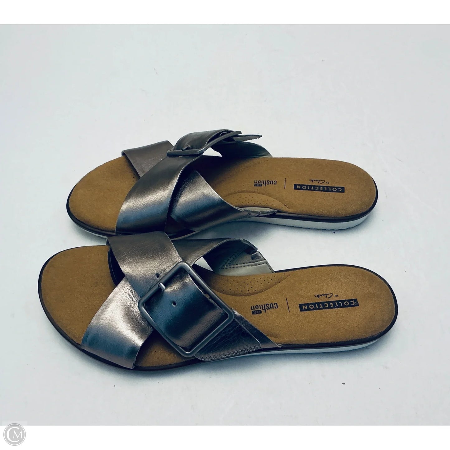 Sandals Flats By Clarks In Grey, Size: 8.5