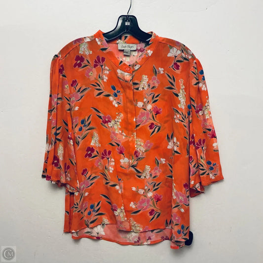 Top Long Sleeve By Charlie Paige In Floral Print, Size: L
