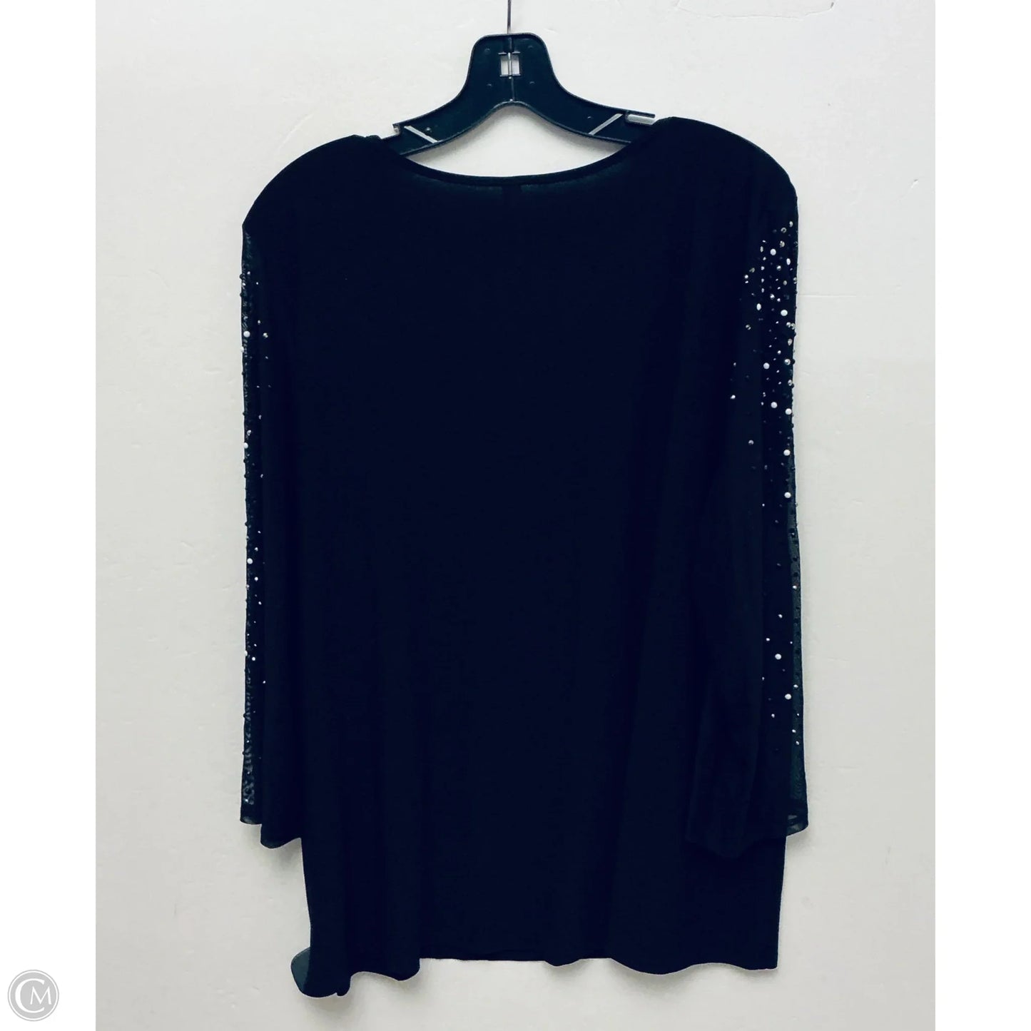 Top Long Sleeve By Perseption Concept In Black, Size: 3x