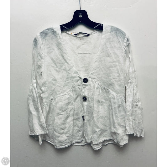 Top Long Sleeve By Zara In White, Size: M
