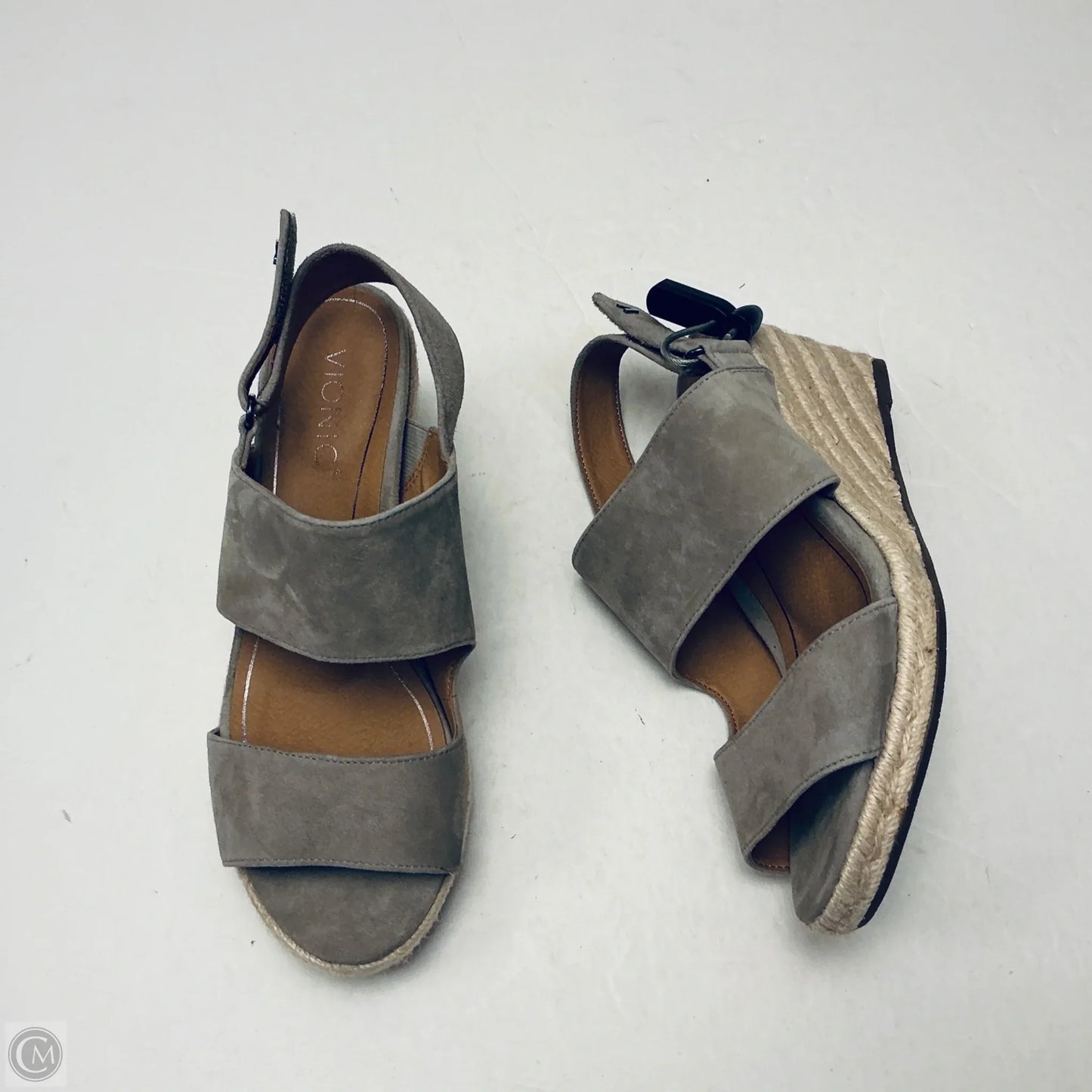 Sandals Heels Wedge By Vionic In Grey, Size: 8.5