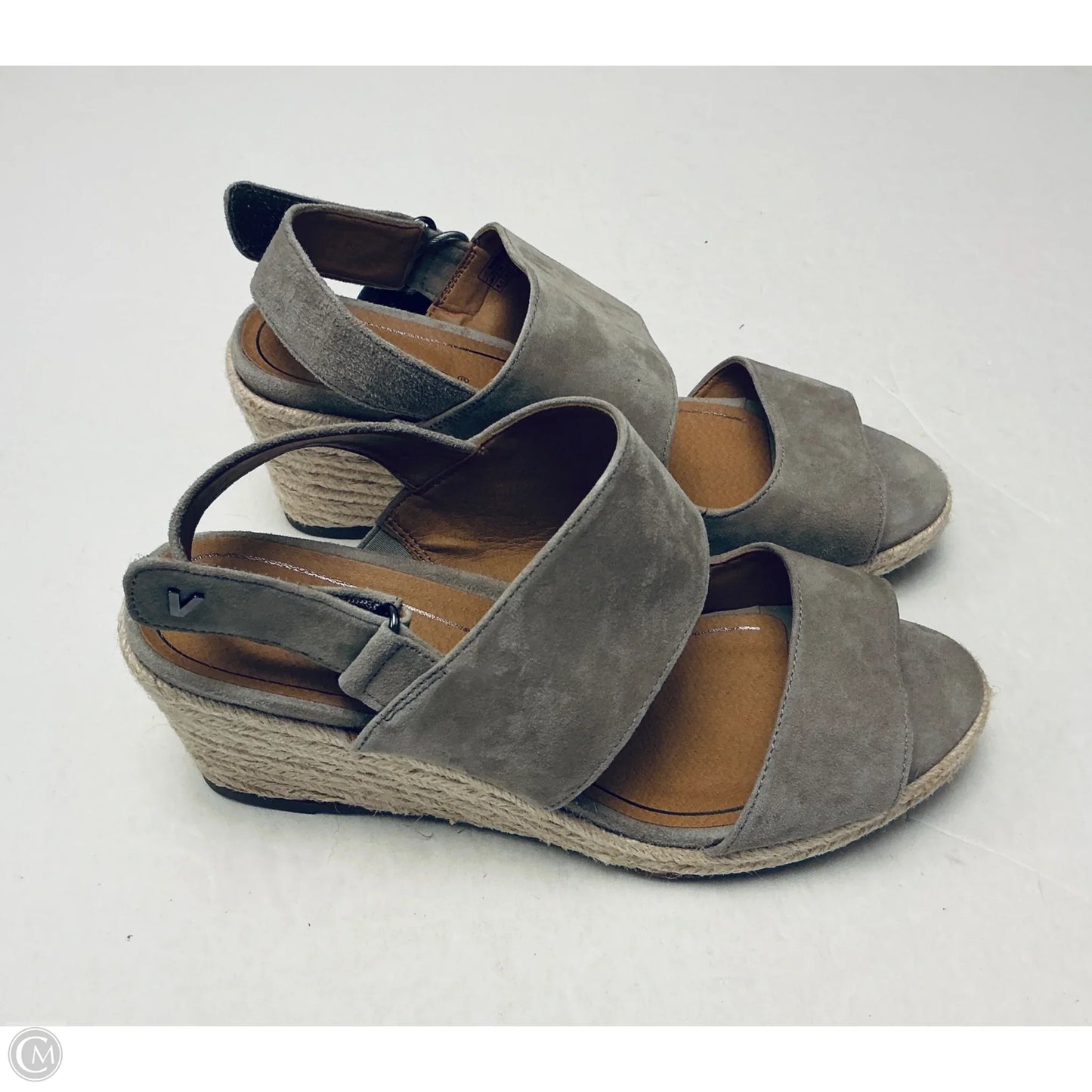 Sandals Heels Wedge By Vionic In Grey, Size: 8.5