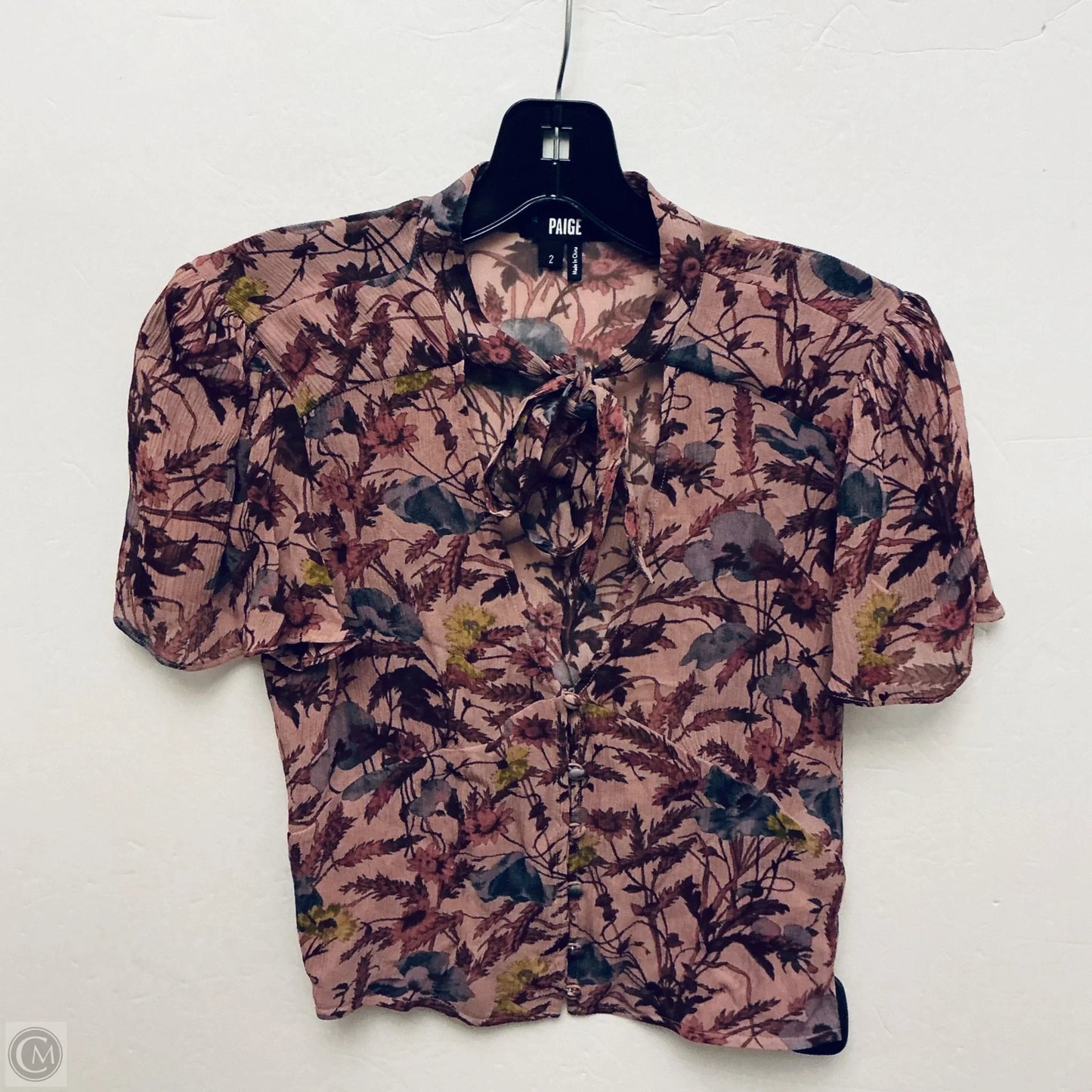 Top Short Sleeve By Paige In Floral Print, Size: S