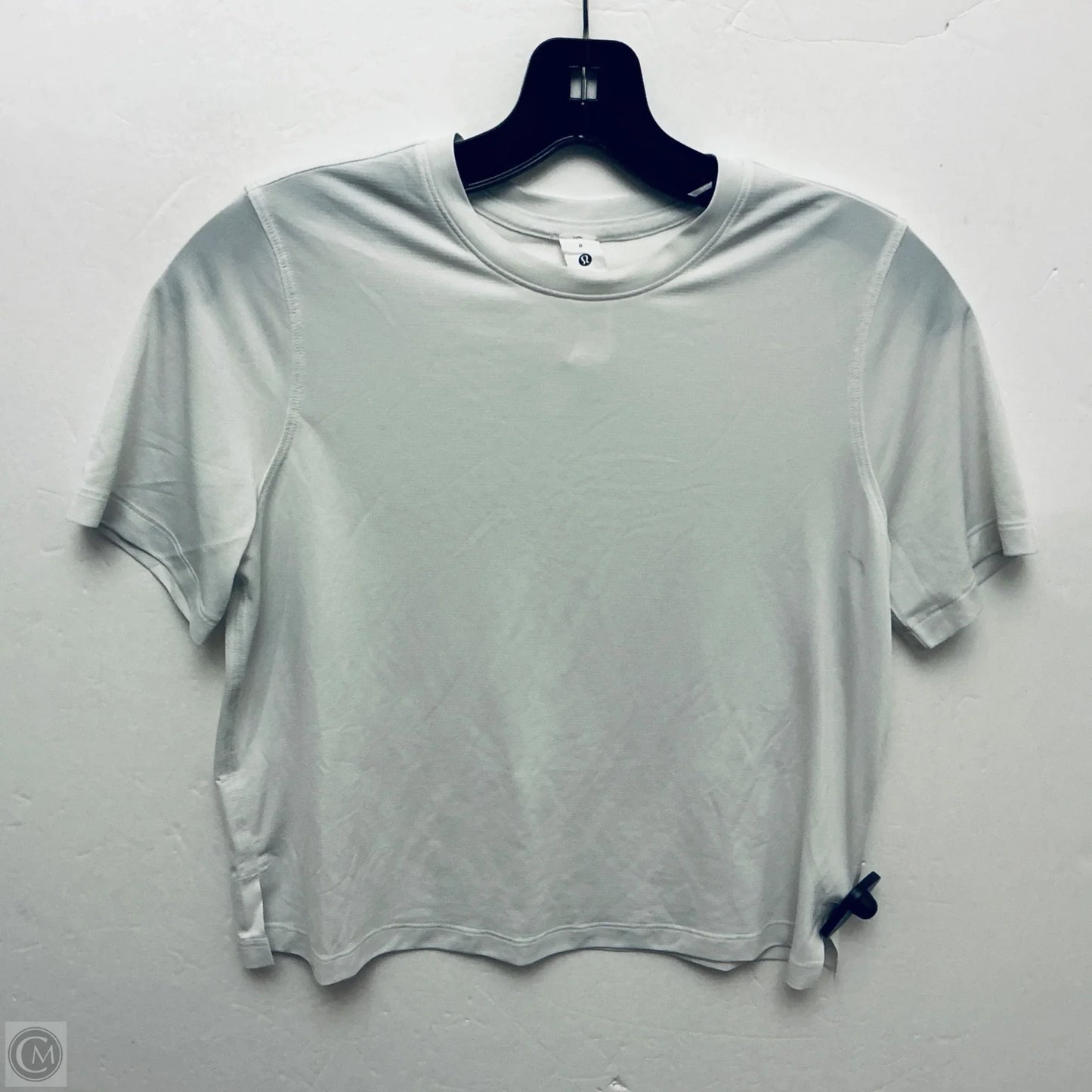 Athletic Top Short Sleeve By Lululemon In White, Size: 6