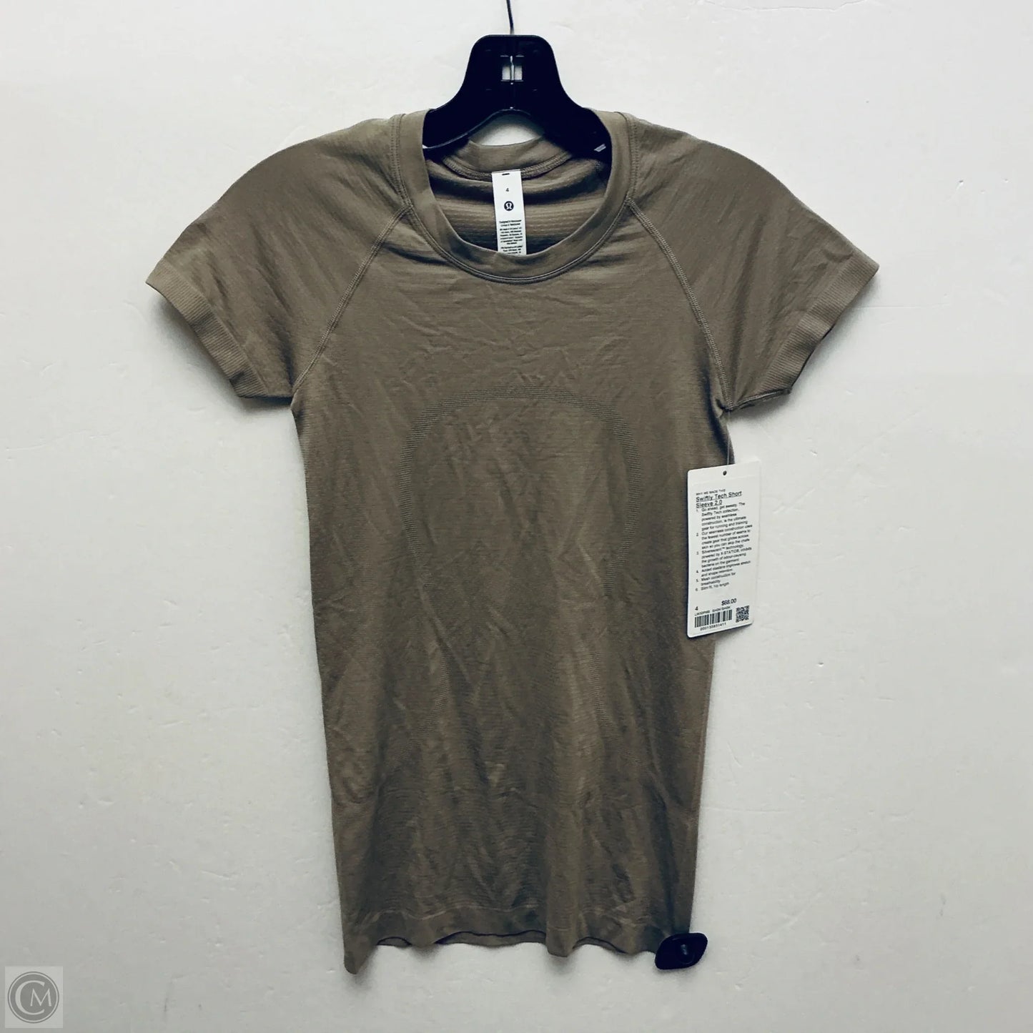 Athletic Top Short Sleeve By Lululemon In Green, Size: 4