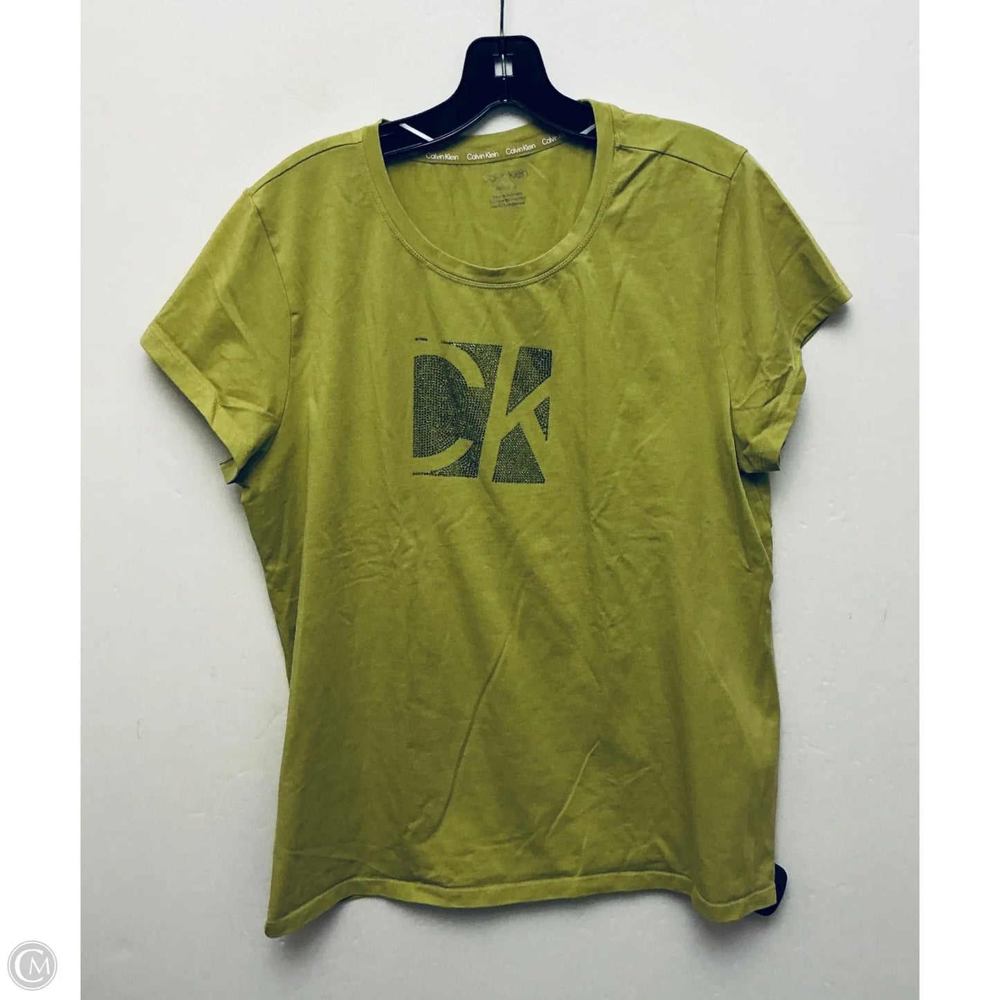 Top Short Sleeve Basic By Calvin Klein In Green, Size: Xl