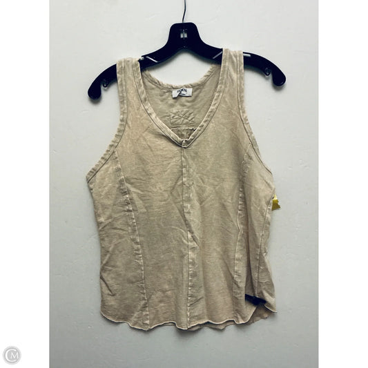 Top Sleeveless Basic By Zenana In Tan, Size: L